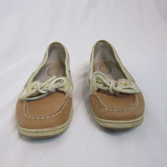 Sperry Top-sider Angelfish Slip-on Boat Shoe STS93484 Linen Oat Metallic 8.5 - Picture 3 of 6